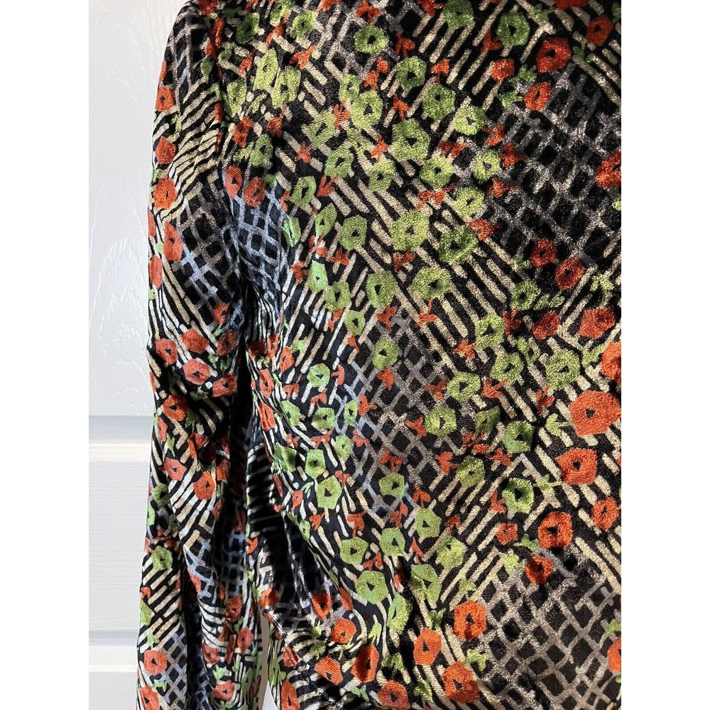 ett:twa Anthropologie Multicolored Jacket Women’s Size 4 Beautiful Velvet Shirt - Picture 10 of 12